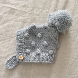 The Blueberry Hill Newborn Pom Hat